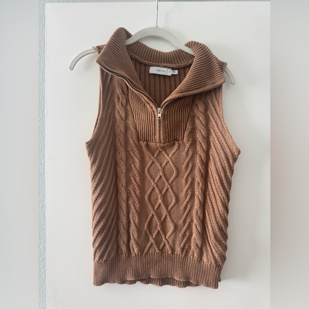Greylin Taylor Cable Knit Sweater Vest - Picture 2 of 6
